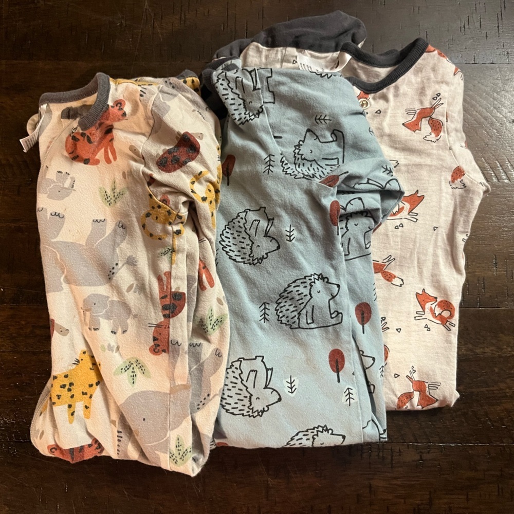 Gerber Fox Print Baby Onesie - Red and White